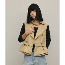 ペプラムトレンチベスト