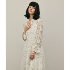 カットワーク刺繍ワンピース