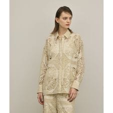 パネル刺繍シャツ