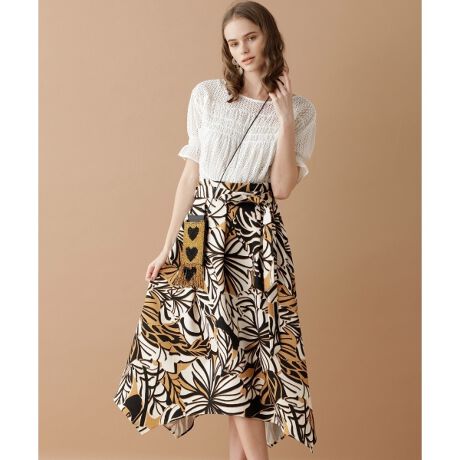 リーフ柄イレギュラーヘムスカート | グレースコンチネンタル(GRACE  