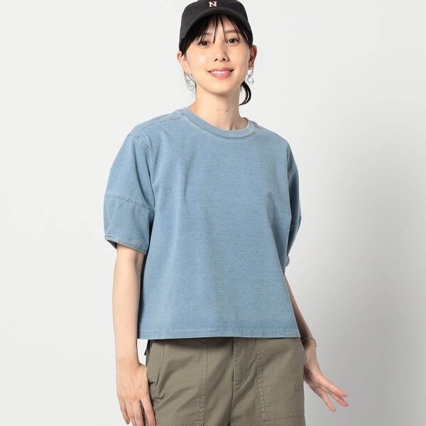 インディゴ天竺タックスリーブカットソー NICOLE｜インディゴ天竺タックスリーブカットソー | Rakuten