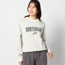 前後2WAY コットンカシミヤ ロゴニット