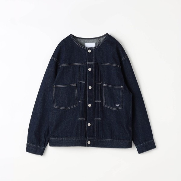 SHIPS any: ノーカラー デニム ブルゾン［SHIPS any DENIM