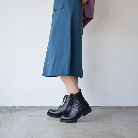 Fabio Rusconi◇3.5cmヒール◇ラウンドトウレースアップショートブーツ  