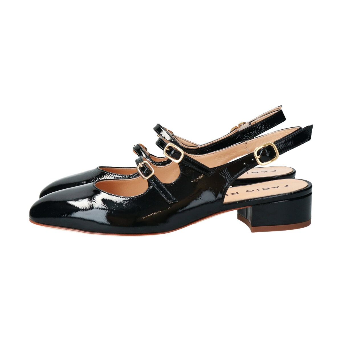 Fabio Rusconi◇3.5cmヒール◇ダブルストラップバックバンドパンプス 