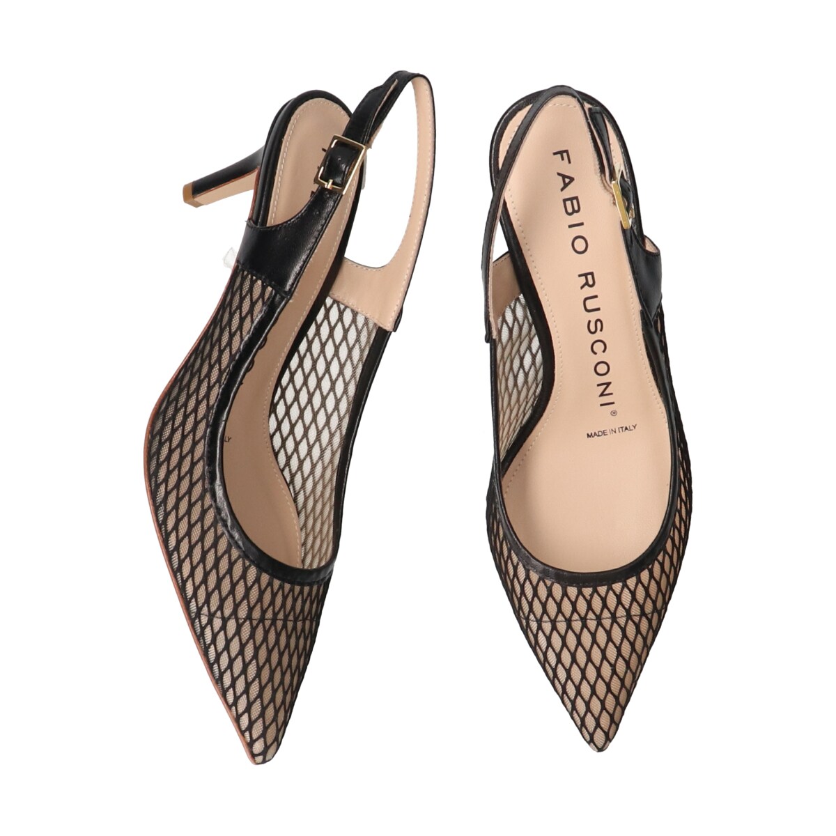 Fabio Rusconi◇6.5cmヒール◇チュールネットレイヤードバックバンド