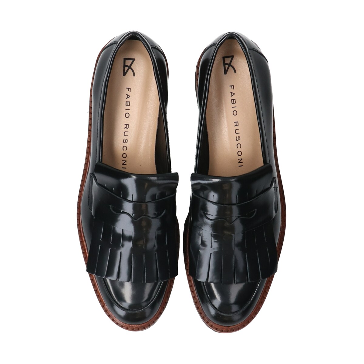 【FABIORUSCONI】美品ファビオルスコーニ 軽量 タンクソールローファー FABIO RUSCONI◇3.5cmヒール◇タンクソールキルト付きローファー