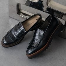 FABIO RUSCONI◆3.5cmヒール◆タンクソールキルト付きローファー