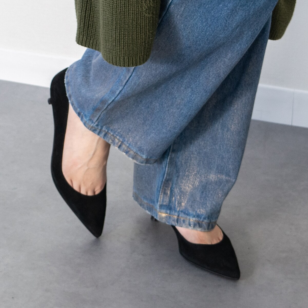 FABIO RUSCONI◇4.5cmヒール◇ポインテッドトウミドルヒールパンプス