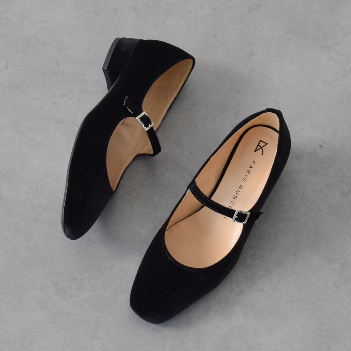 FABIO RUSCONI◇2.2cmヒール◇スクエアトウワンストラップパンプス