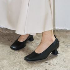 ファビオ ルスコーニ(FABIO RUSCONI)のFabio Rusconi◆5.2cmヒール◆スクエアトウセンターシームパンプス