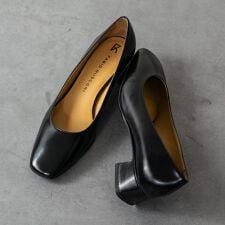 ファビオ ルスコーニ(FABIO RUSCONI)のFabio Rusconi◆3.5cmヒール◆スクエアトウフレアヒールパンプス