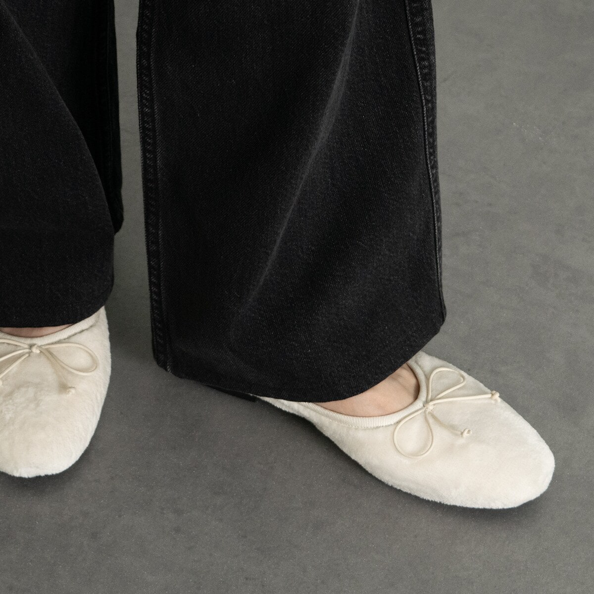 ファビオ ルスコーニ（FABIO RUSCONI）/Fabio Rusconi◆0．8cmヒール◆ラウンドトウフラットボアバレエ Fabio Rusconi◇0.8cmヒール◇ラウンドトウフラットボアバレエ