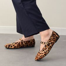 Fabio Rusconi◆1cmヒール◆レオパード柄ストラップフラットパンプス