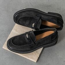 Fabio Rusconi◆4.5cmヒール◆ラウンドトウ厚底ペニーローファー