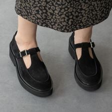 Fabio Rusconi◆4.5cmヒール◆ラウンドトウ厚底Tストラップシューズ