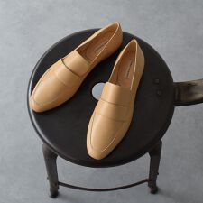 ファビオ ルスコーニ(FABIO RUSCONI)のFABIO RUSCONI◆0.8cmヒール◆モカデザインレザーシューズ