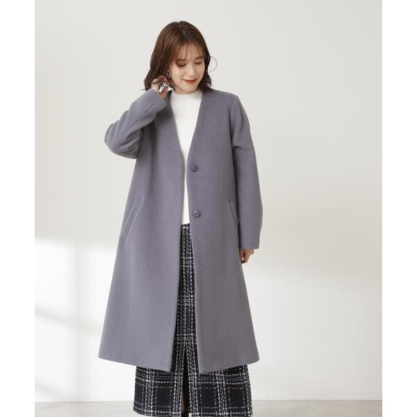 WEB限定商品》アンゴラビーバーカラーレスコート《S Size Line