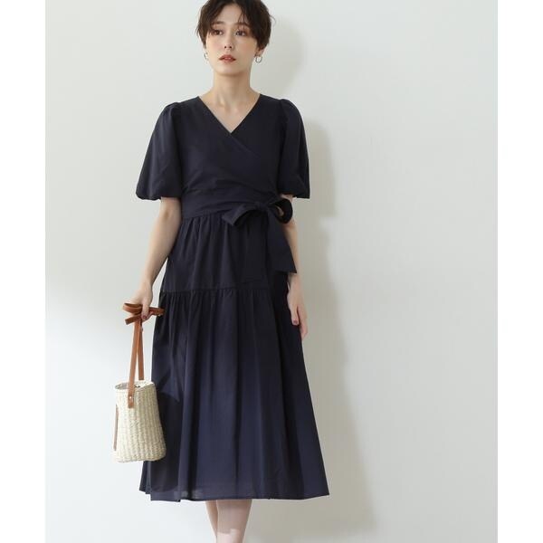Rina【ナチュラルビューティーベーシック】カシュクールニットワンピース Rina様専用【ナチュラルビューティーベーシック】カシュクール