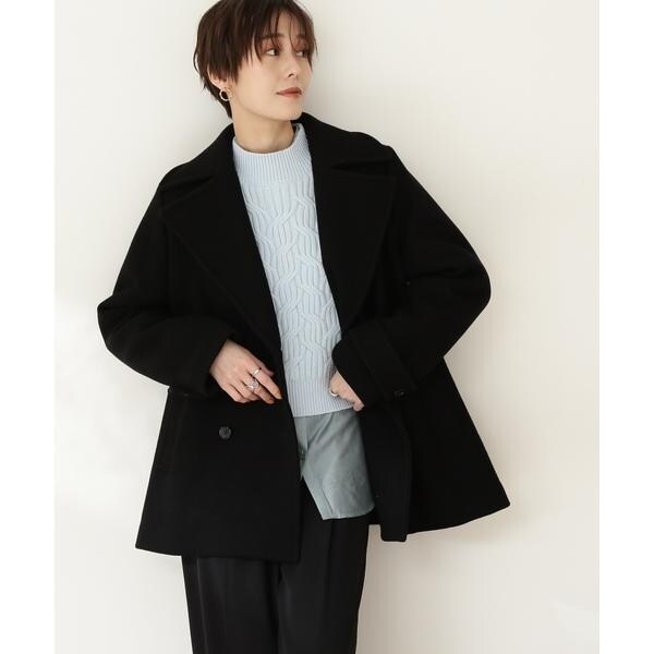 【美品】ナチュラルビューティーベーシック　ピーコート　黒　S エヌ ナチュラルビューティーベーシック N. Natural Beauty