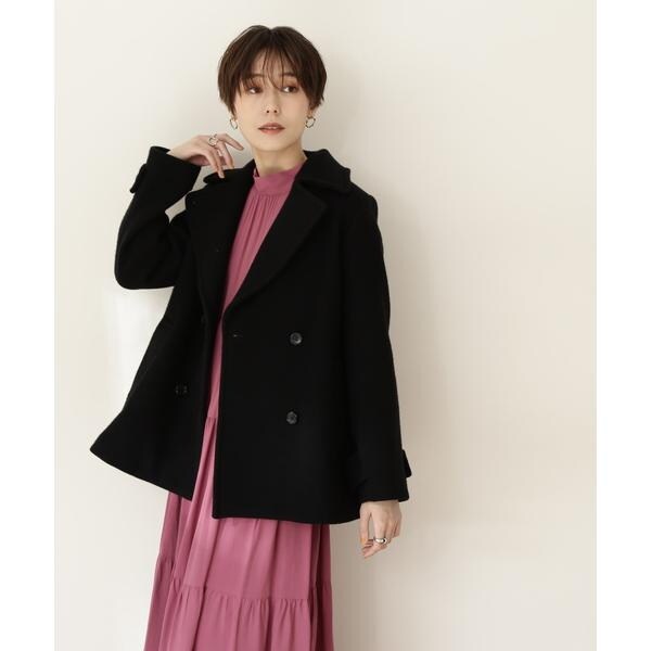 【美品】ナチュラルビューティーベーシック　ピーコート　黒　S NATURAL BEAUTY BASIC】Pコート 黒 レディースS - メルカリ