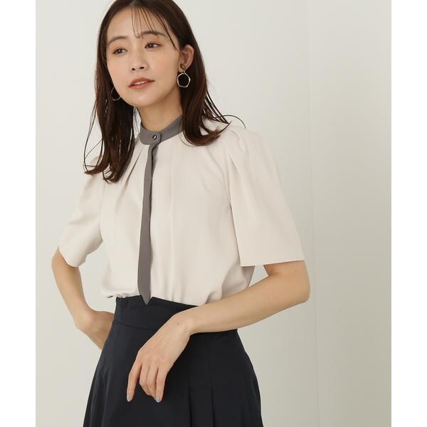バイカラー5分袖とろみブラウス | エヌ ナチュラルビューティー