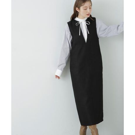 キーネックストレートジャンパースカート《S Size Line》 | エヌ 