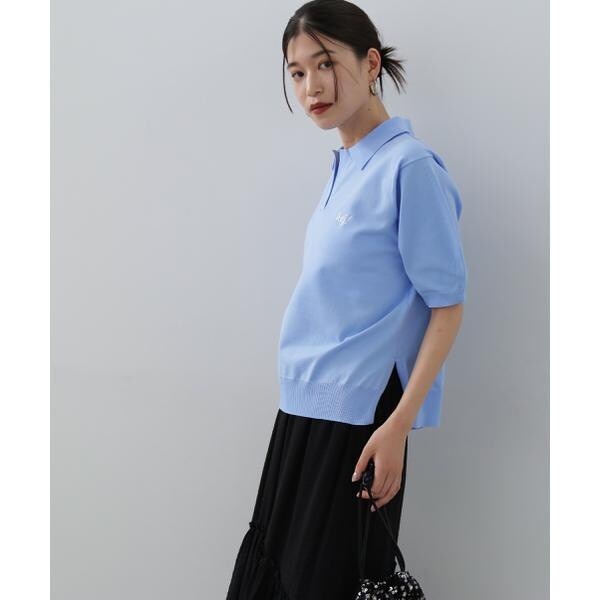 N.Natural Beauty Basic 長袖ポロニット ラメリブポロニット N