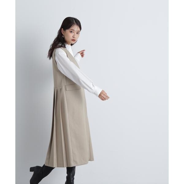美品 iCB ワンピース M 無地 ジャンパースカート ノースリーブ 白 ロング 美品 iCB ワンピース M 無地 ジャンパースカート ノースリーブ