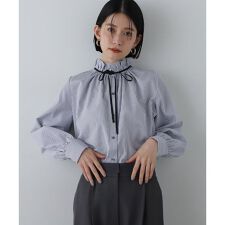 フリルネックバイカラーリボン長袖ブラウス | エヌ ナチュラル 