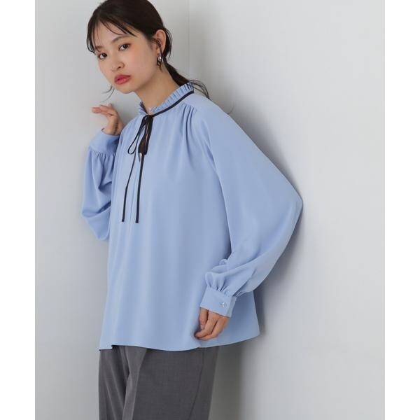 「N.（N. Natural Beauty Basic）」 半袖ブラウス MEDIUM ライトブルー レディース N. Natural Beauty Basic*｜タックフルブラウス | Rakuten