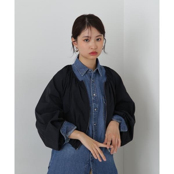 アイボリー ノーカラーウェーブシャギーブルゾン ノーカラーウェーブシャギーブルゾン 24AW | ナチュラル
