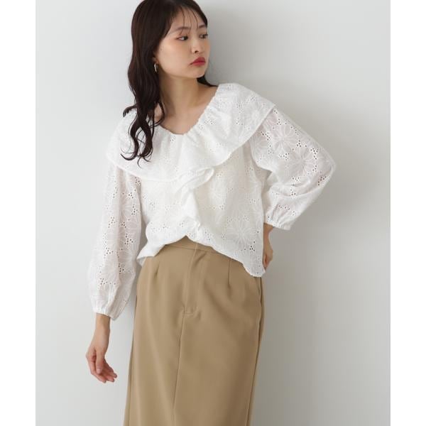 N. NATURAL BEAUTY BASICエンブロイダリーワッシャーブラウス エンブロイダリーワッシャーブラウス | エヌ ナチュラル
