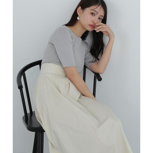 N. Natural Beauty Basicタイプライターフリルパフワンピース N. Natural Beauty Basic*｜タイプライターフリルパフワンピース
