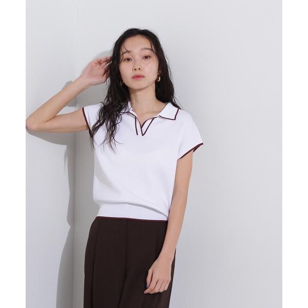 Nナチュラルビューティーベーシック　ラメリブポロニット　ポロニット N. Natural Beauty Basic*｜ラメリブポロニット《レッド