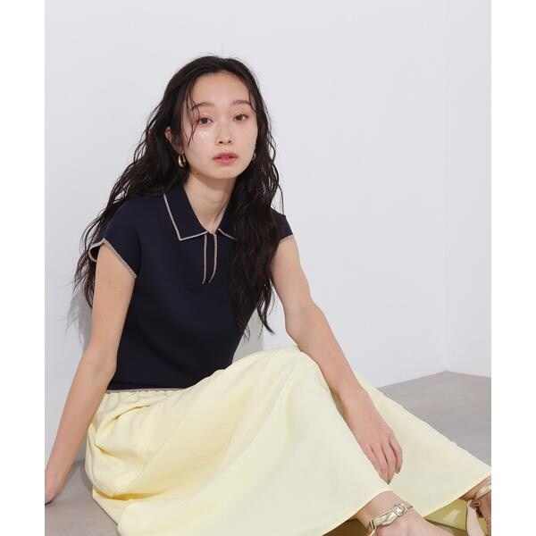 N. ラメラインスキッパーポロニット 新品 ラメラインスキッパーポロニット | エヌ ナチュラルビューティー