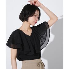 メッシュフリルブラウス | エヌ ナチュラルビューティーベーシック(N.Natural Beauty Basic*)