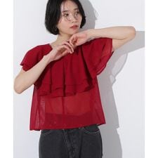 メッシュフリルブラウス | エヌ ナチュラルビューティーベーシック(N.Natural Beauty Basic*)