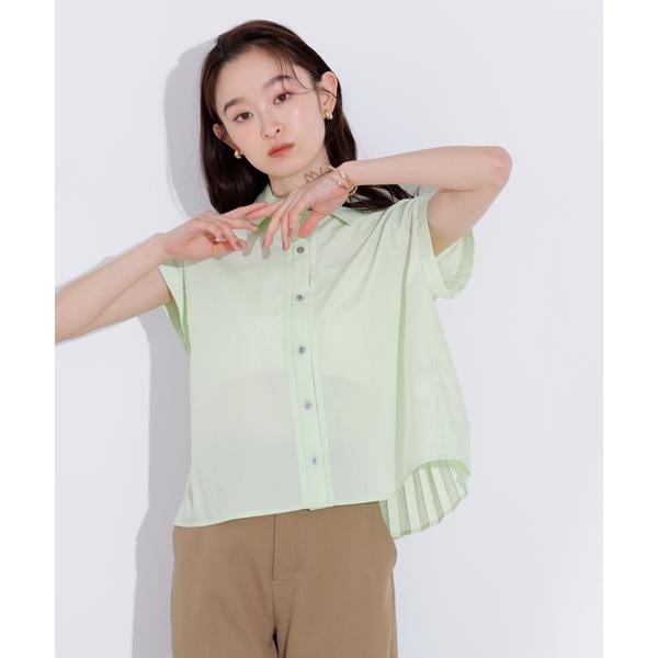 COMME des GARCONS プリーツチュニック 長袖 オリーブグリーン COMME des GARCONS プリーツチュニック 長袖 オリーブグリーン
