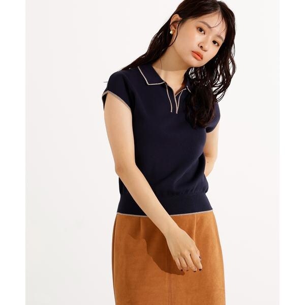 N. ラメラインスキッパーポロニット 新品 ラメラインスキッパーポロニット | エヌ ナチュラルビューティー
