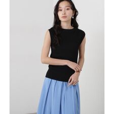 シャーリングフレンチスリーブニット