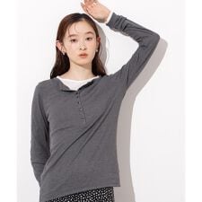ヘンリーネックシアーカットソー