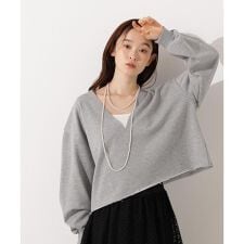 Vネックスウェットプルオーバー