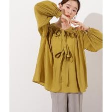2wayダブルリボンチュニックブラウス