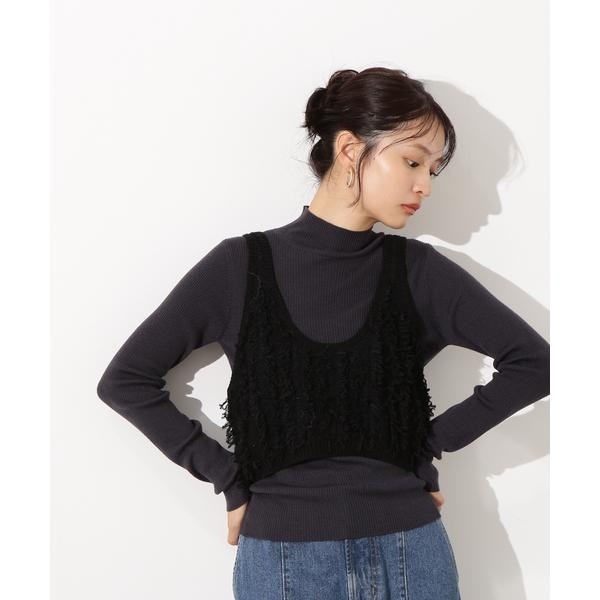 セットアイテム】ポロ襟ワイドリブベアSETモヘアニット | ミラ