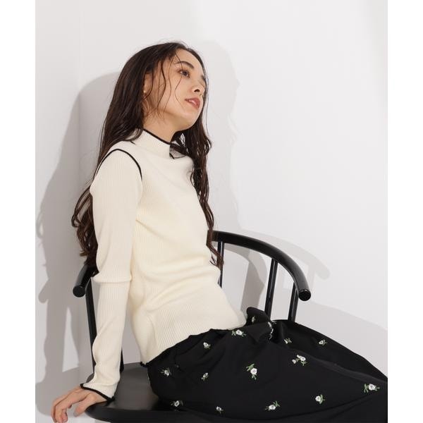 エヌ ナチュラルビューティーベーシック（N．Natural Beauty Basic*）/ラインモックネックニット ラインモックネックニット | エヌ ナチュラルビューティーベーシック(N