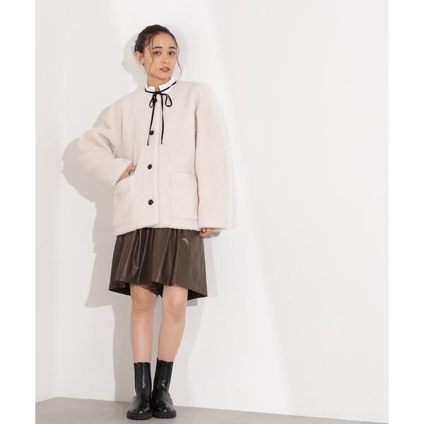ノーカラーボアブルゾン | エヌ ナチュラルビューティーベーシック(N