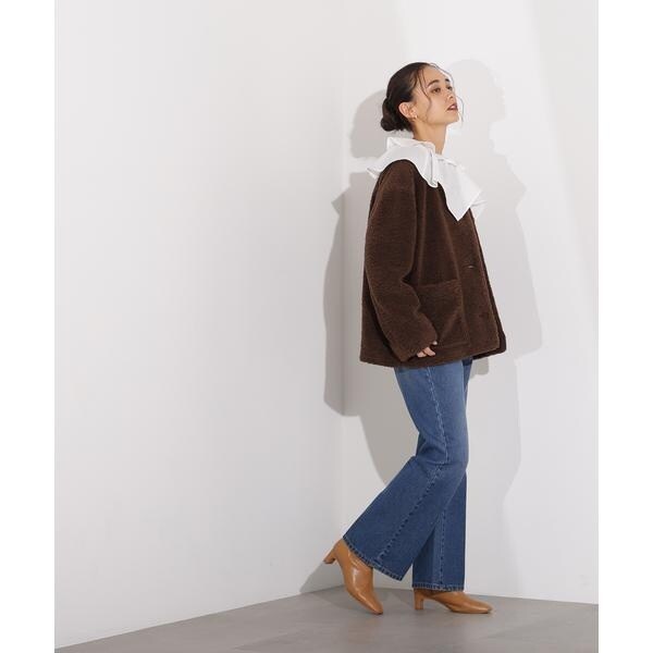 ノーカラーボアブルゾン | エヌ ナチュラルビューティーベーシック(N