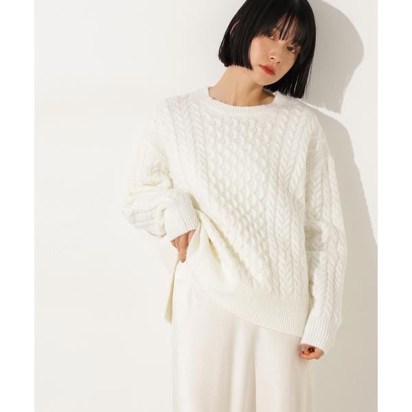 エヌ ナチュラルビューティーベーシック（N．Natural Beauty Basic*）/ベーシックケーブルニット ベーシックケーブルニット | エヌ ナチュラルビューティーベーシック(N