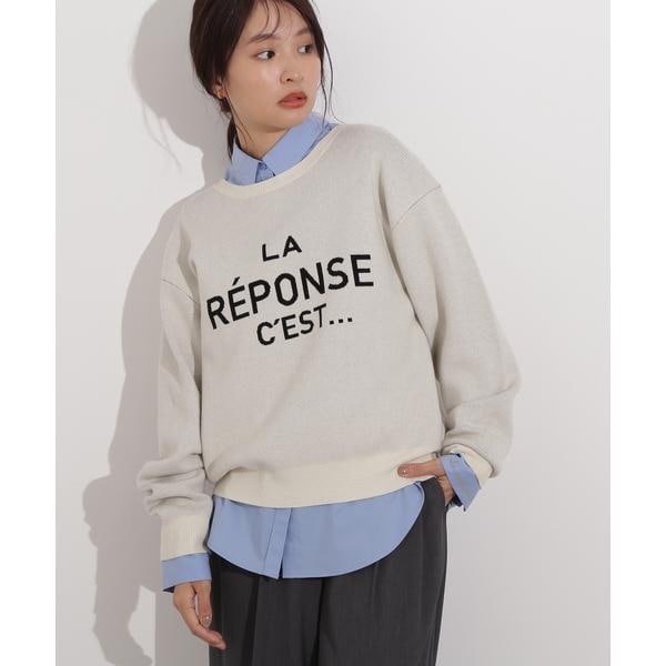 エヌ ナチュラルビューティーベーシック（N．Natural Beauty Basic*）/フレンチロゴジャガードニット フレンチロゴジャガードニット | エヌ ナチュラルビューティー